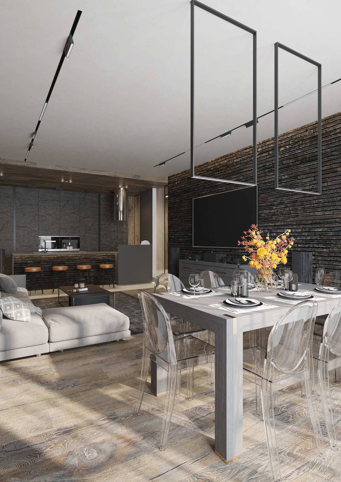 Лофт и облака. Квартира 140 м2 в центре города