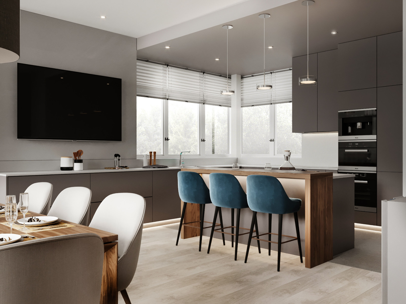 кухня-гостиная в доме в п.Княжий