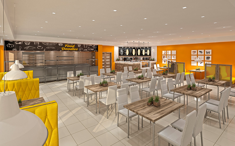 Дизайн интерьера кафе быстрого питания