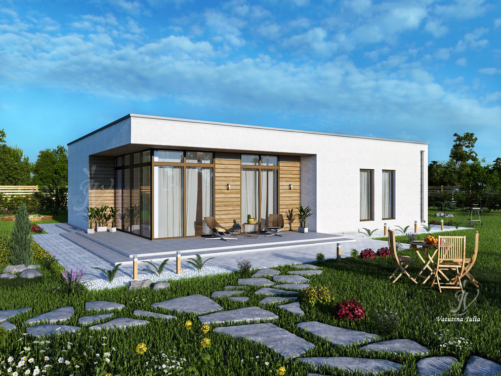 Визуализация дома в стиле минимализм