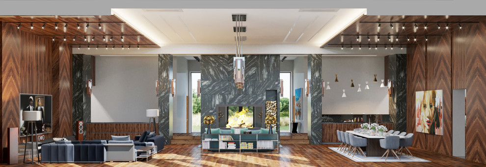 Современный дом - интерьер гостиной