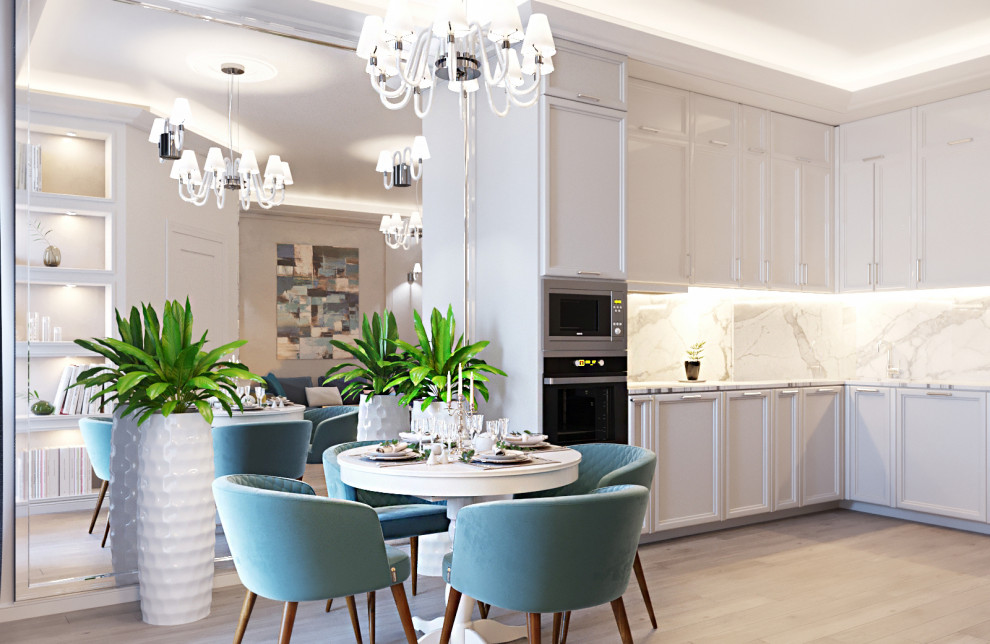 Дизайн проект квартиры 55 м2 в стиле "Неоклассика".