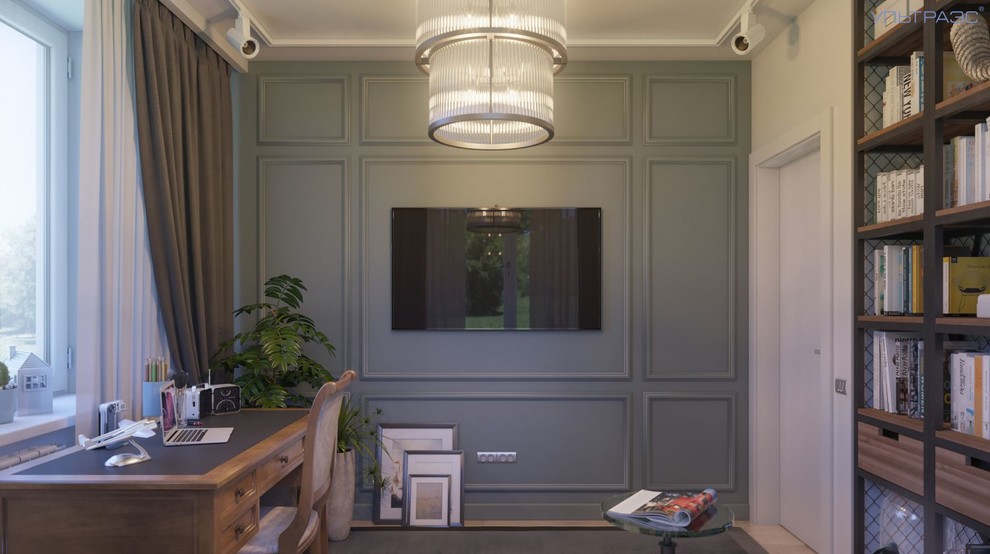 спокойный кабинет в колониальном стиле