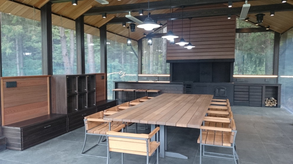 Беседка–барбекю в п. «Заокские просторы»