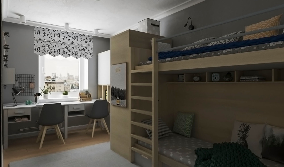 Обложка проекта: Детская для двоих детей 12 м.кв.