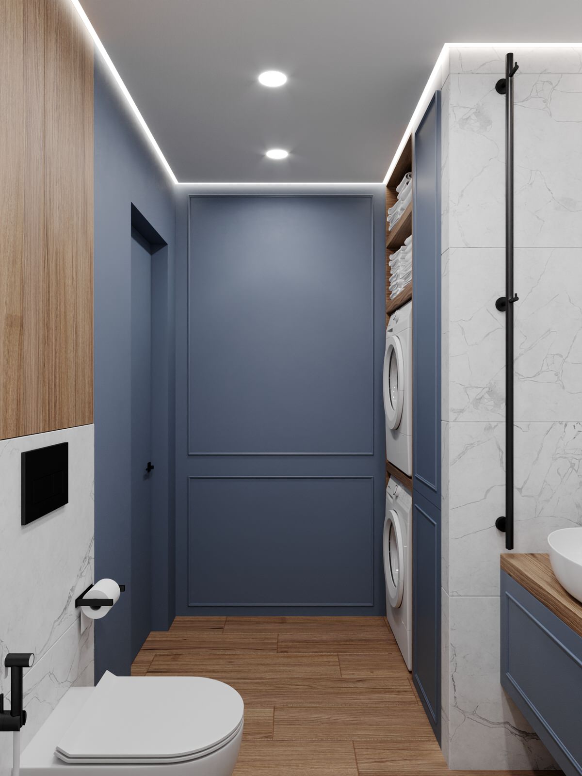 Обложка проекта: Дизайн-проект ванной комнаты с постирочной
