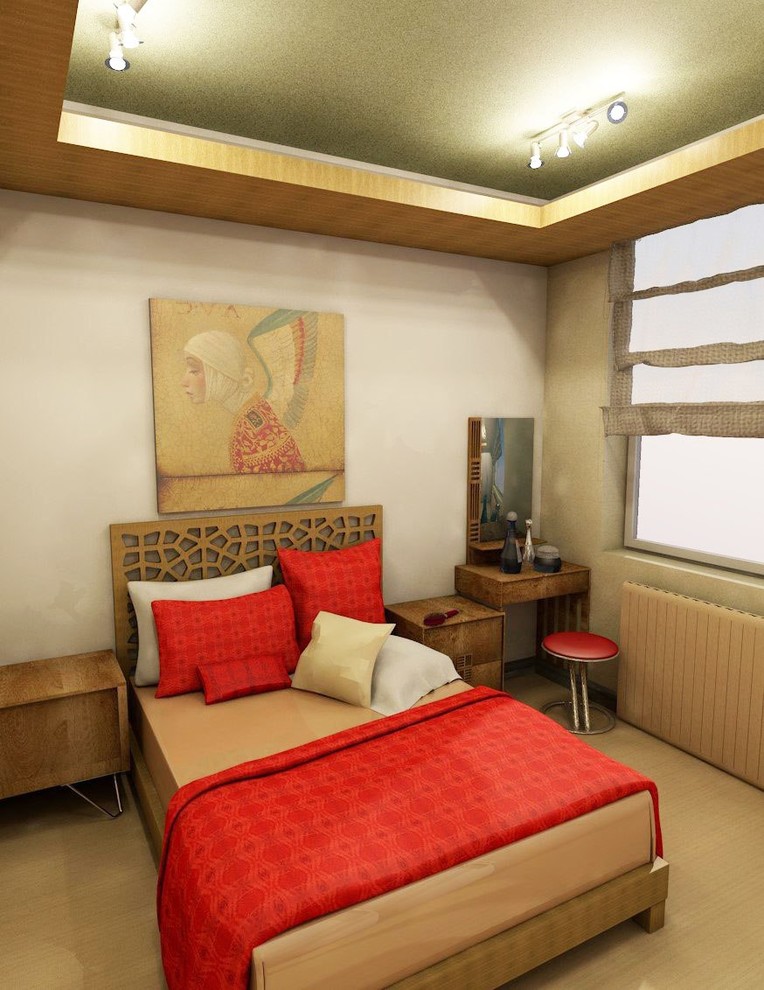 Яркая спальня для творческой семьи