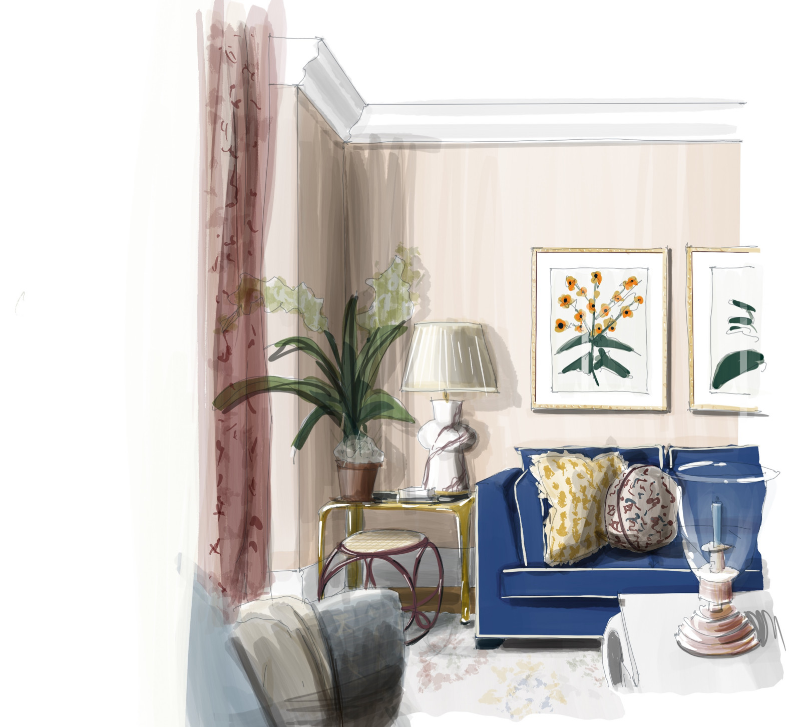 Interior Concepts – Procreate Sketches by Albina Alieva
