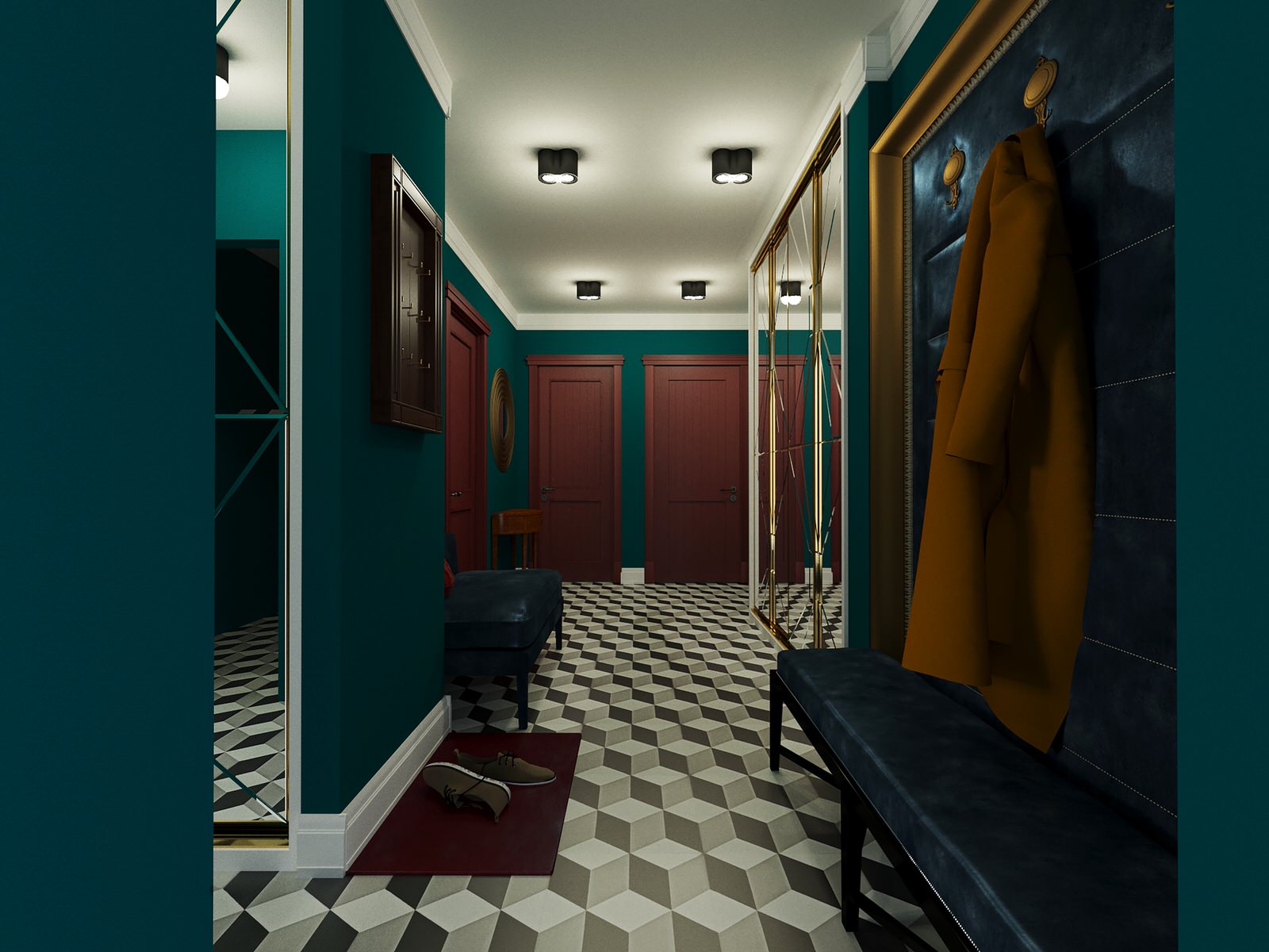 3D-Визуализация проекта трёхкомнатной квартиры на ул.Барвихинская в Москве