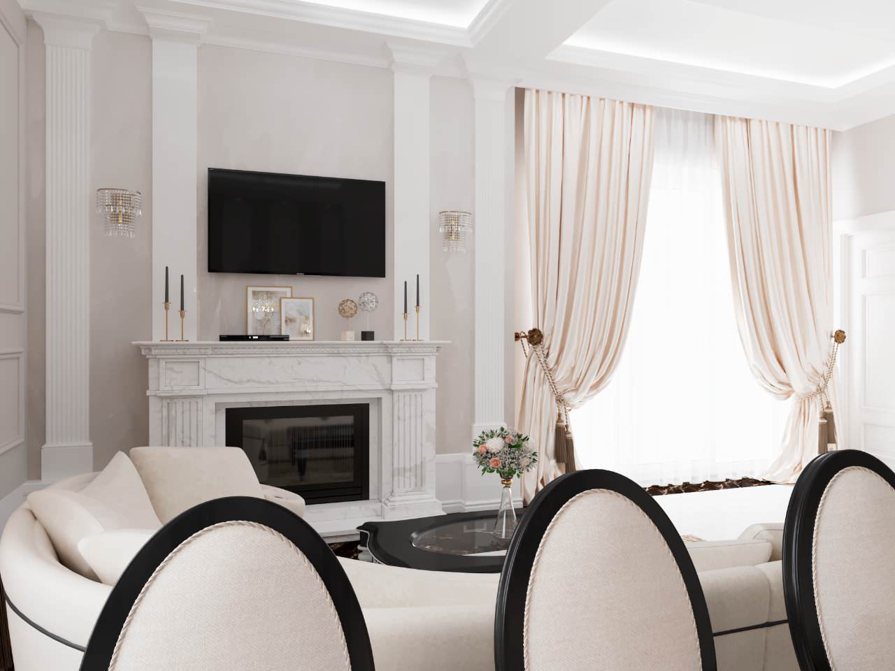 Загородный дом (кухня,гостиная) в стиле арт деко