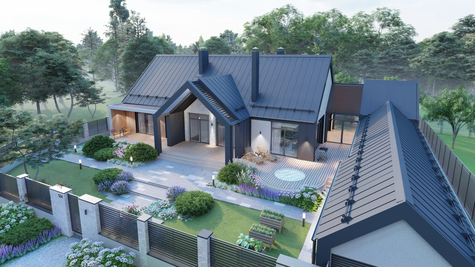 Обложка проекта: дом 260м2 с баней на участке 8,5 сот