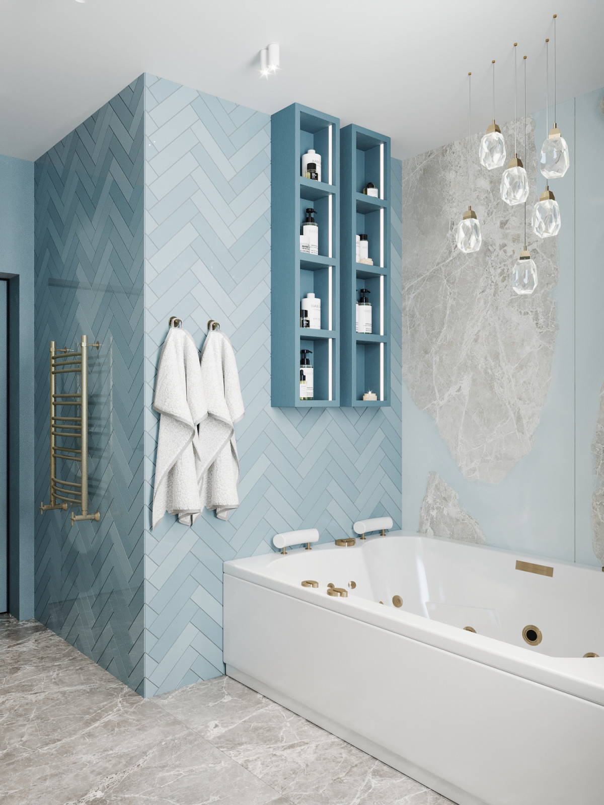 Дизайн-проект дома в голубых тонах