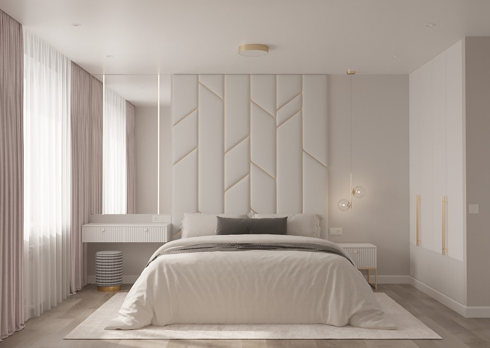 Светлая спальня для семейной пары