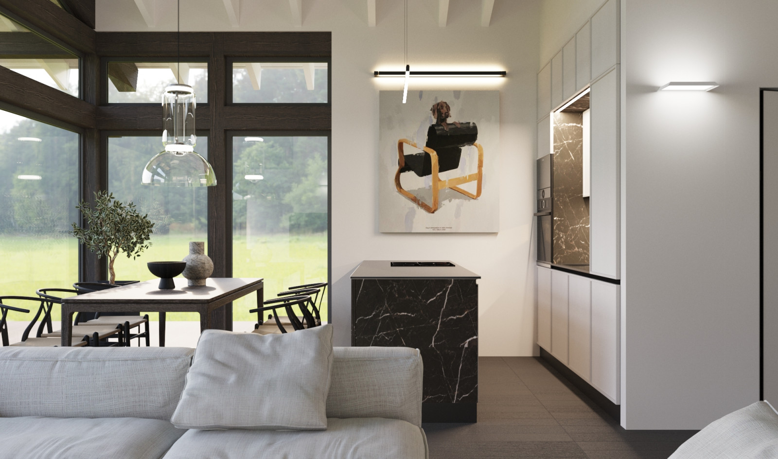 Дом-фахверк, юго-запад Подмосковья, 100 кв.м.