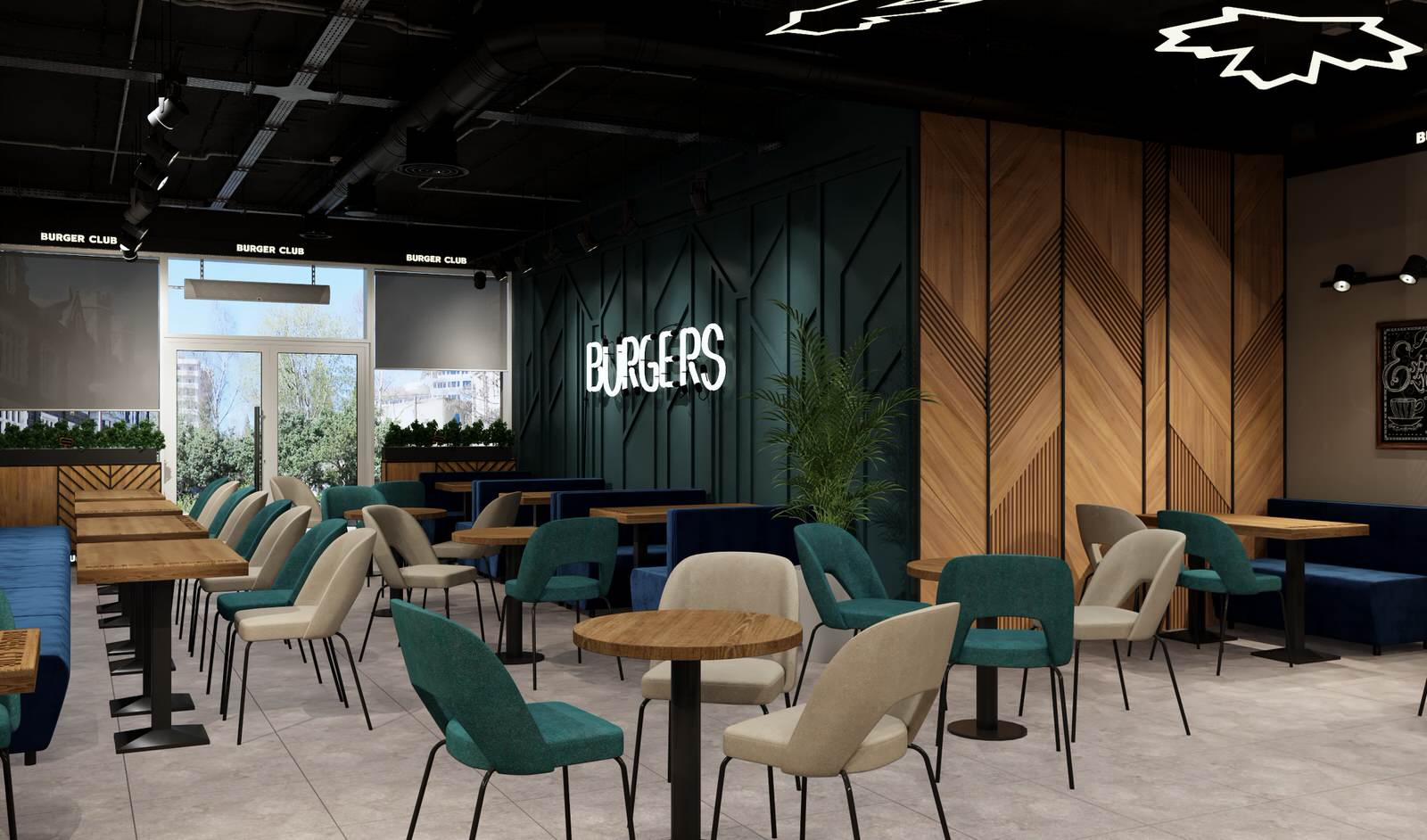 Дизайн ресторана «Burger Club» в Краснодаре