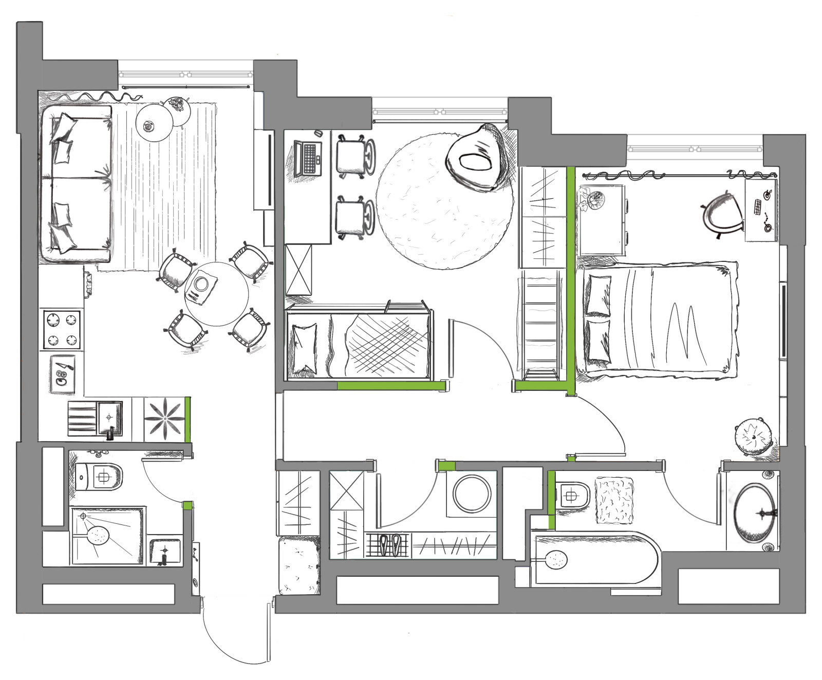 Планировочки (ручной эскиз)