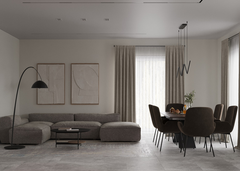 Кухня-гостиная в загородном доме