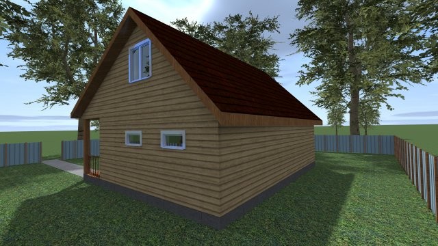 Каркасный дачный дом [007.14]