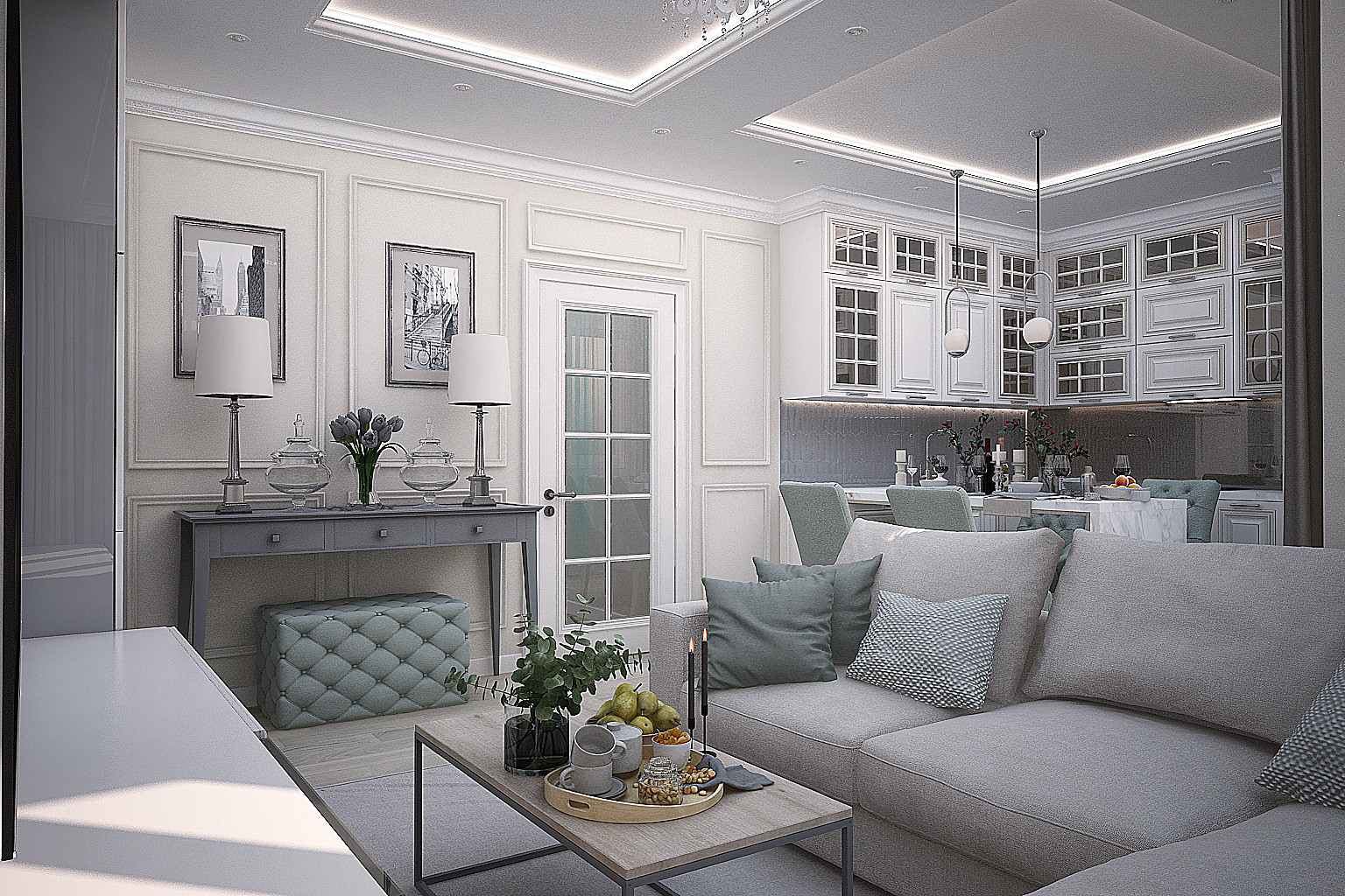 ул. Садовая гостиная-кухня