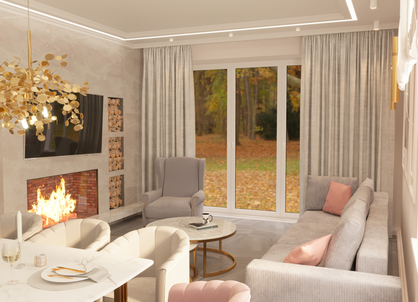 Проект интерьера двухэтажного дома