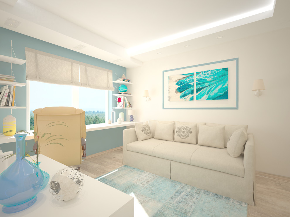 Дизайн-проект 3-комнатной квартиры. Кабинет. Вода