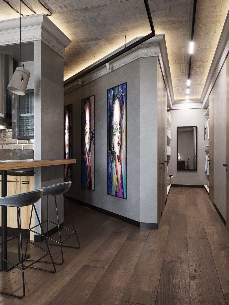 Прилофтованная четырехкомнатная квартира из трёшки в ЖК КОКОС