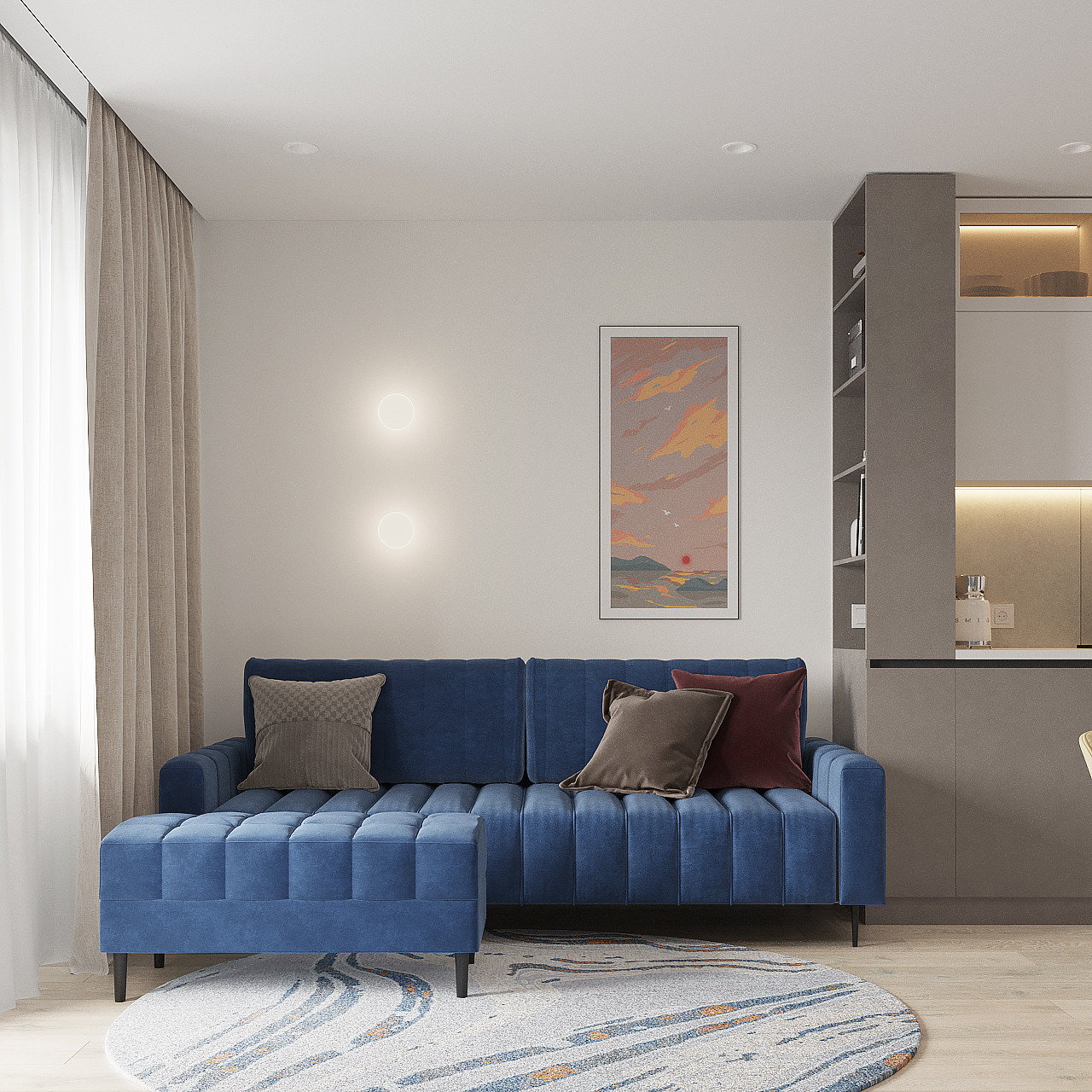 Дизайн-проект квартиры 37,74 кв.м. г.Томск ЖК Северный парк