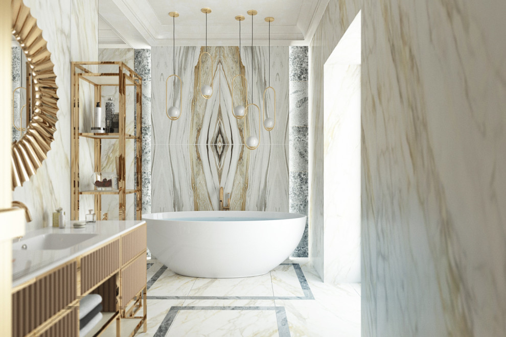 Villa sul mare con la vista Vesuvio