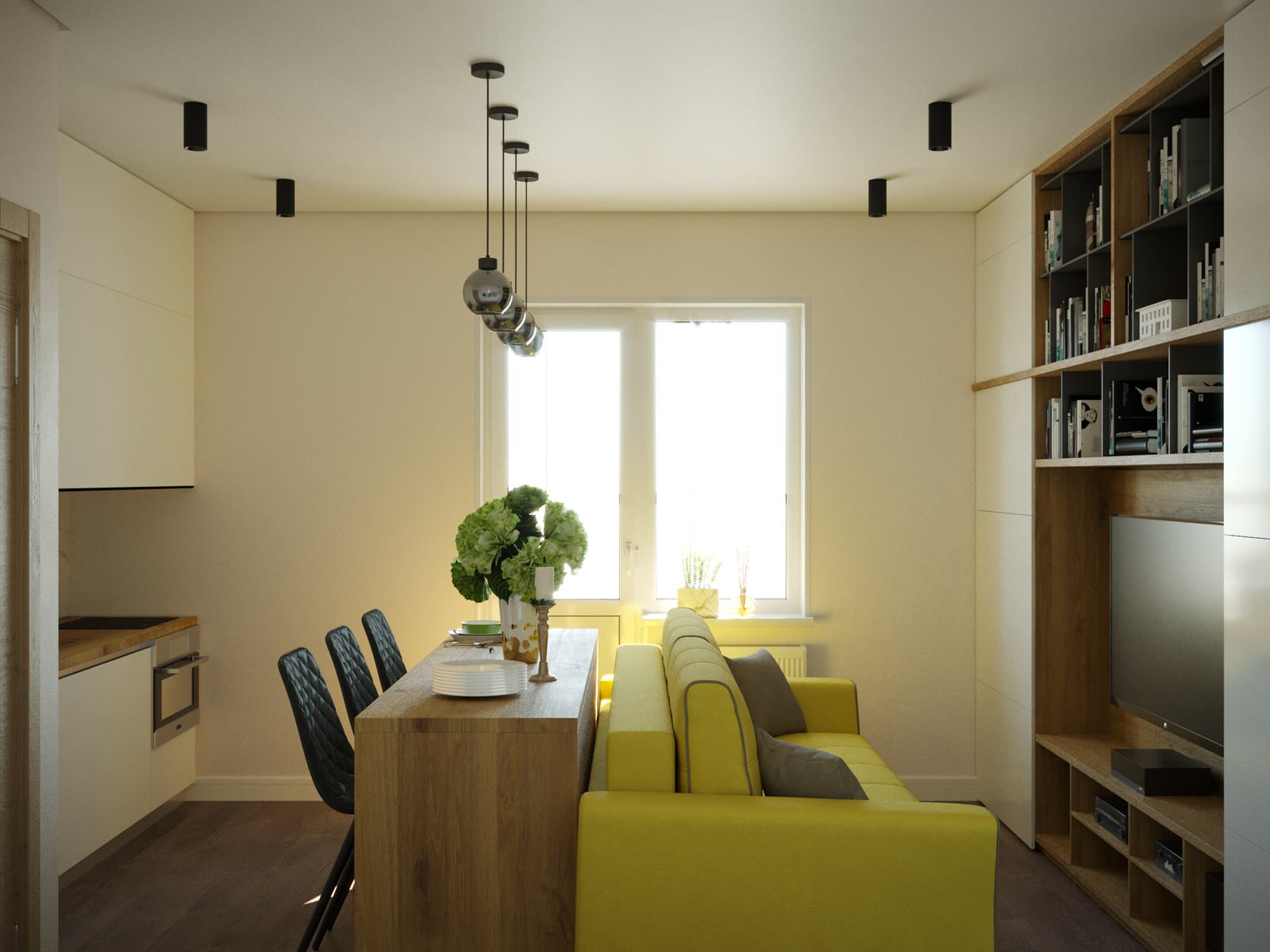 Дизайн-проект однокомнатной квартиры.