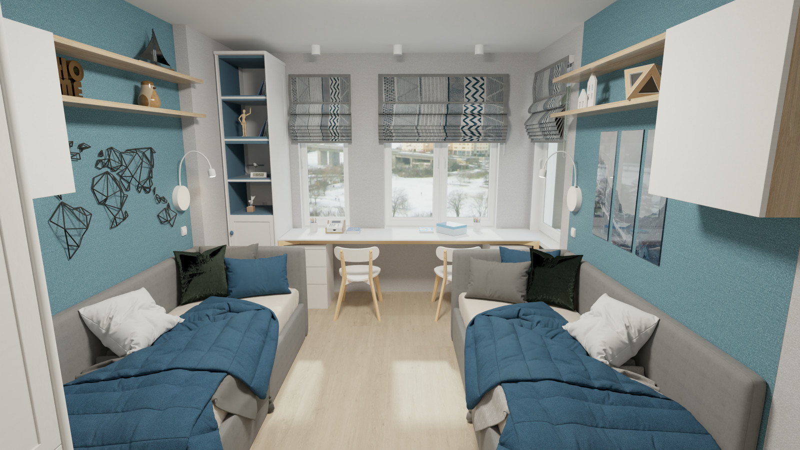 Детская для двух мальчиков 7 и 4 лет.