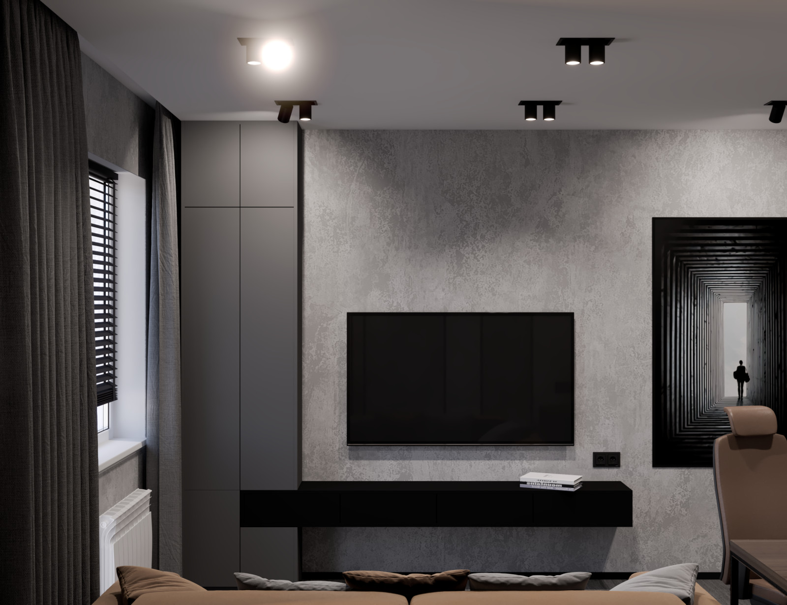 Дизайн проект квартиры в силе брутализм