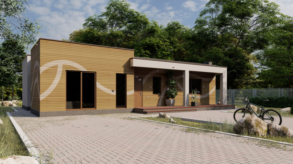 Обложка проекта: Проект дома №150 с плоской кровлей и площадью 175 м2