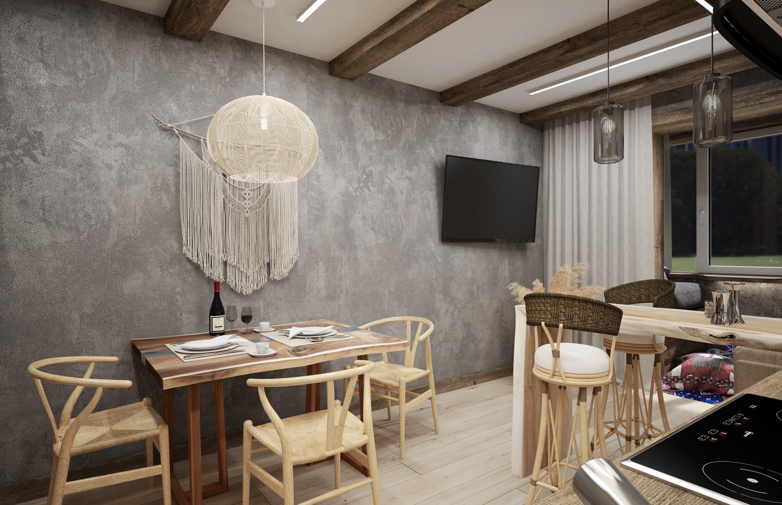 Двухкомнатная квартира. 64 кв.м. в стиле Бохо