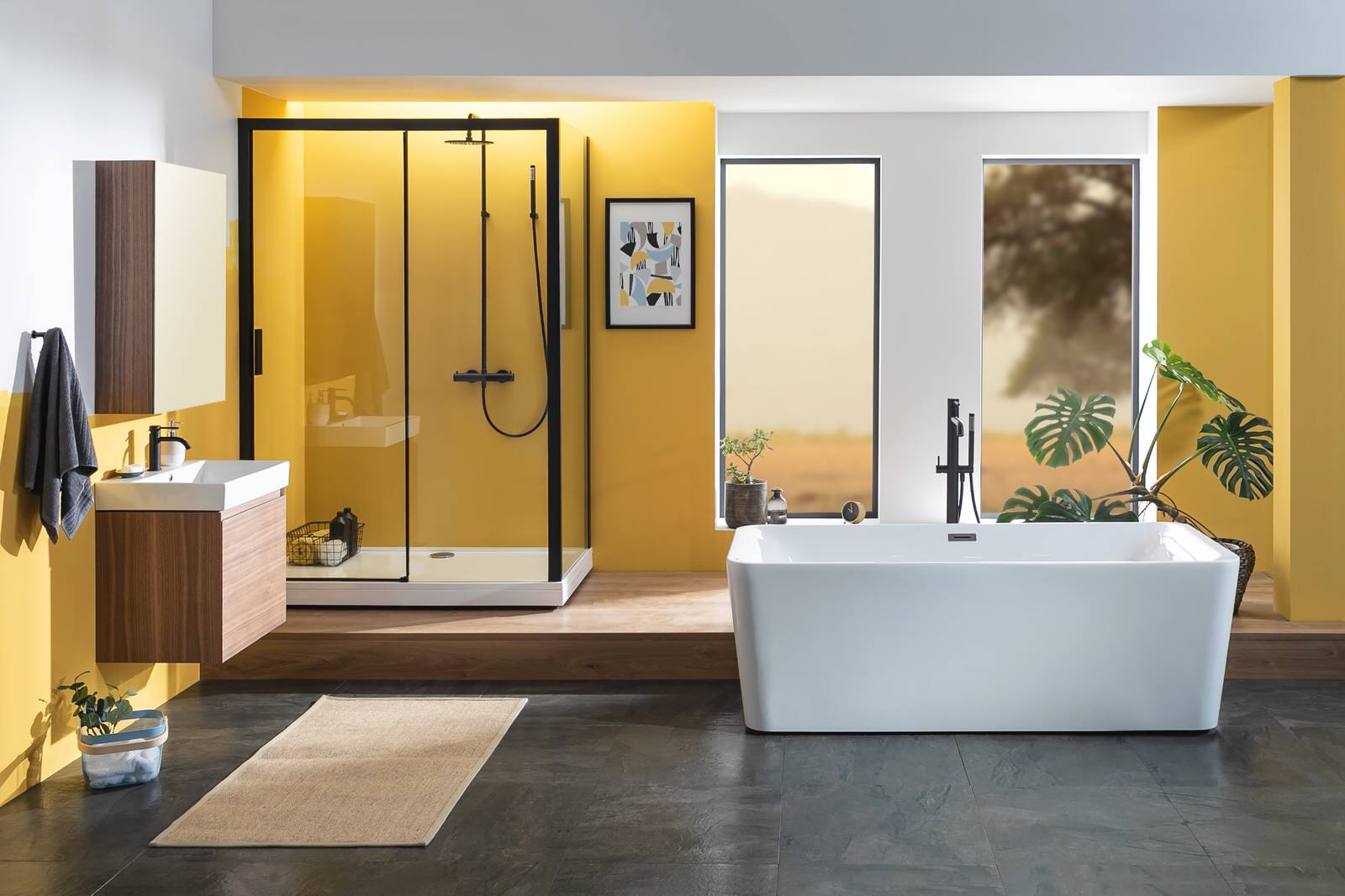 Дизайн ванной с перегородкой для душа