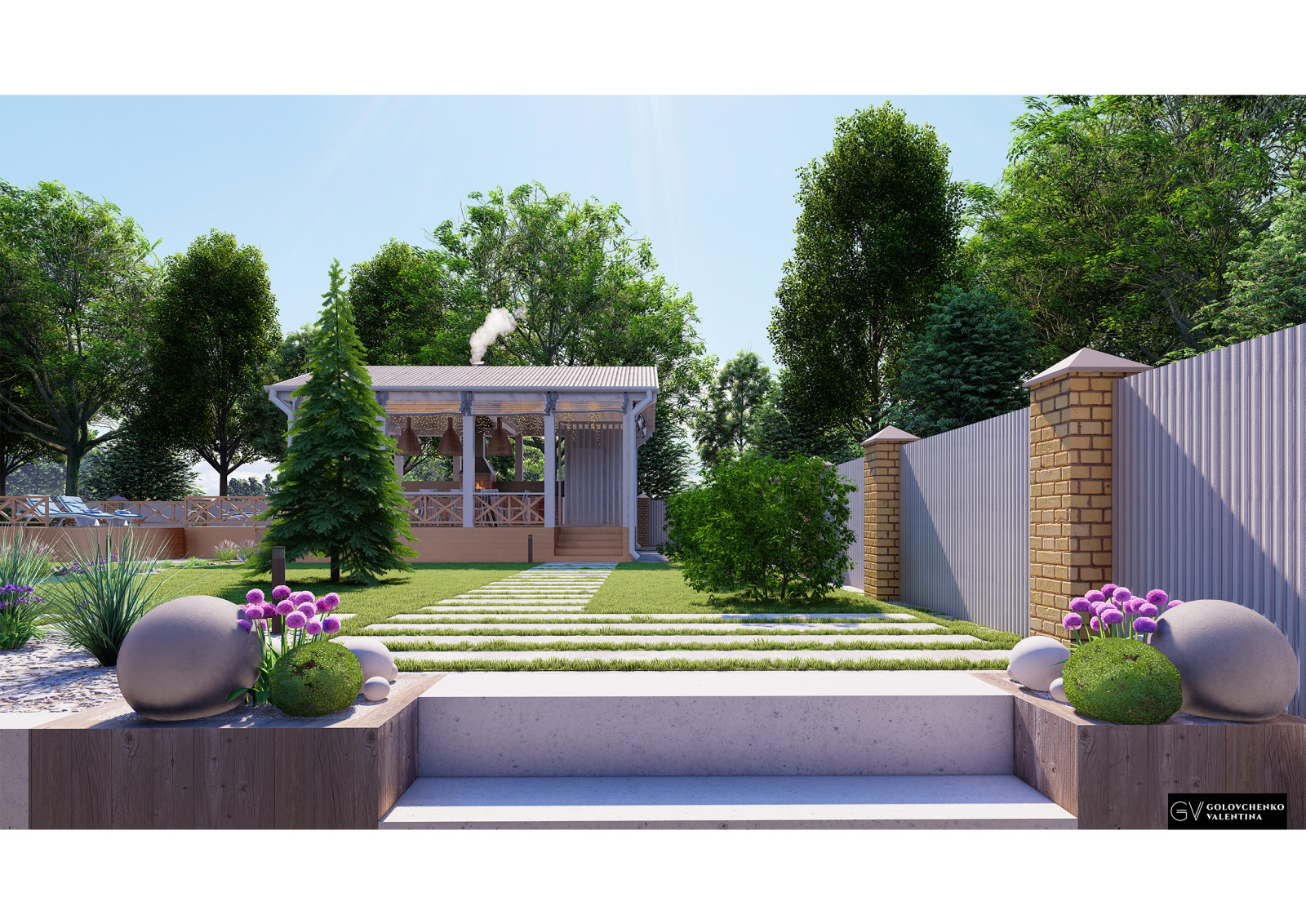 Концептуальный проект ландшафта частного дома