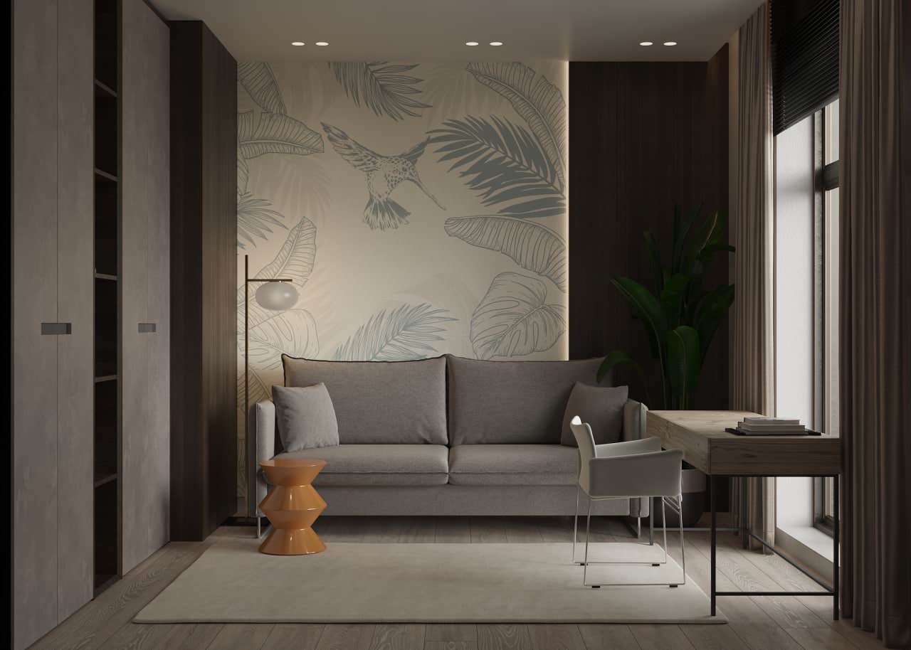 Обложка проекта: Кабинет в четырекхомнатной квартире в Сочи