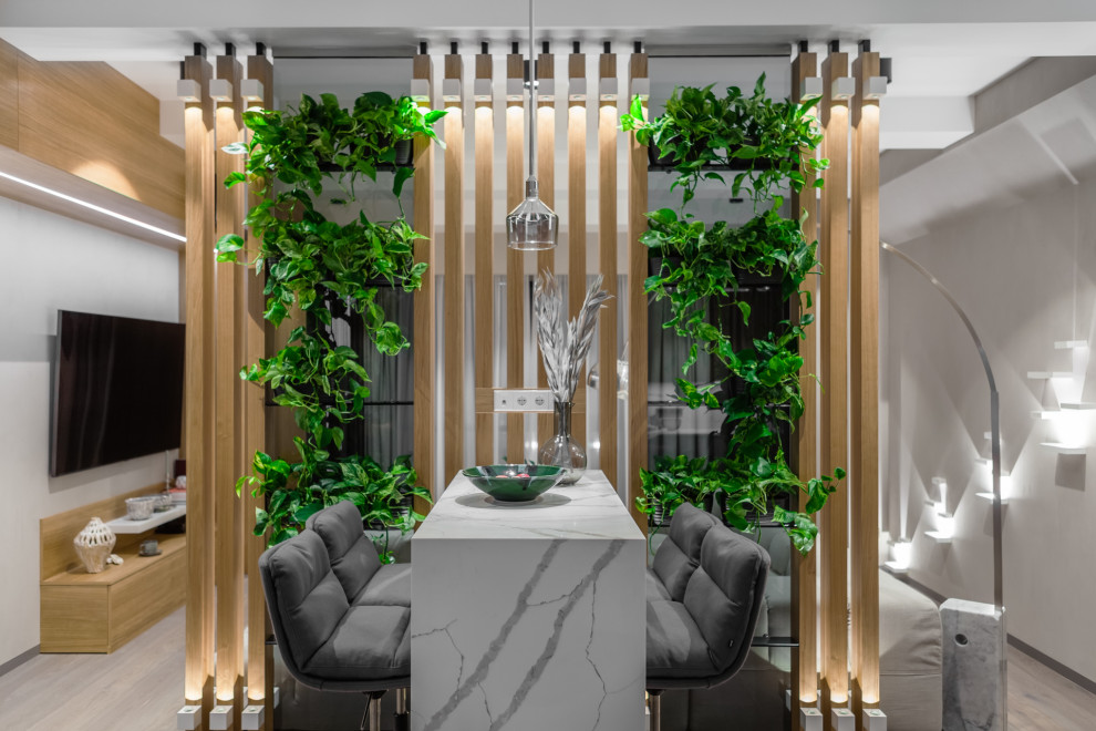 Гостиная-кухня-столовая