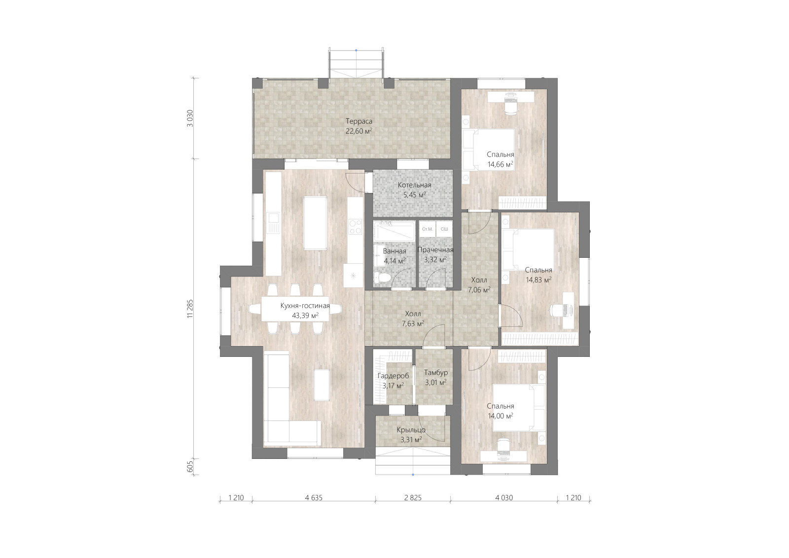 Обложка проекта: Загородный дом КС4-120м