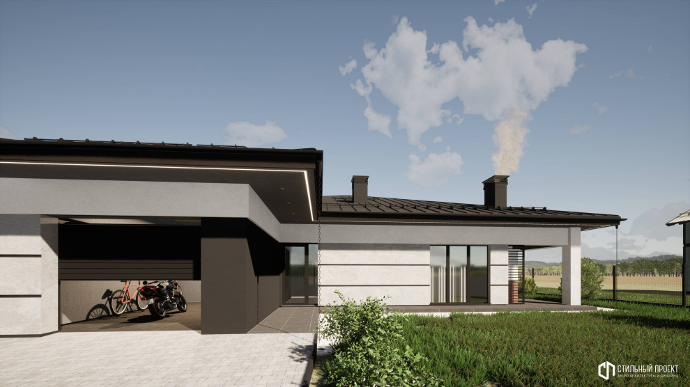 Одноэтажный дом с гаражом