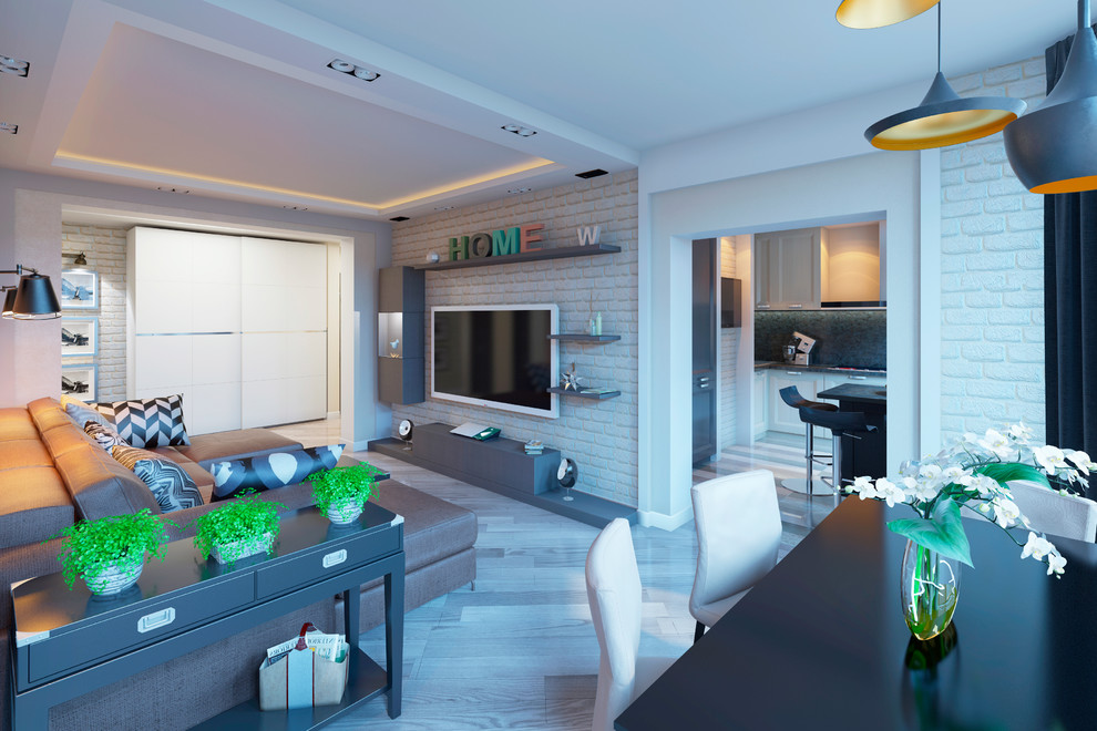 Строгий интерьер в холодных оттенках