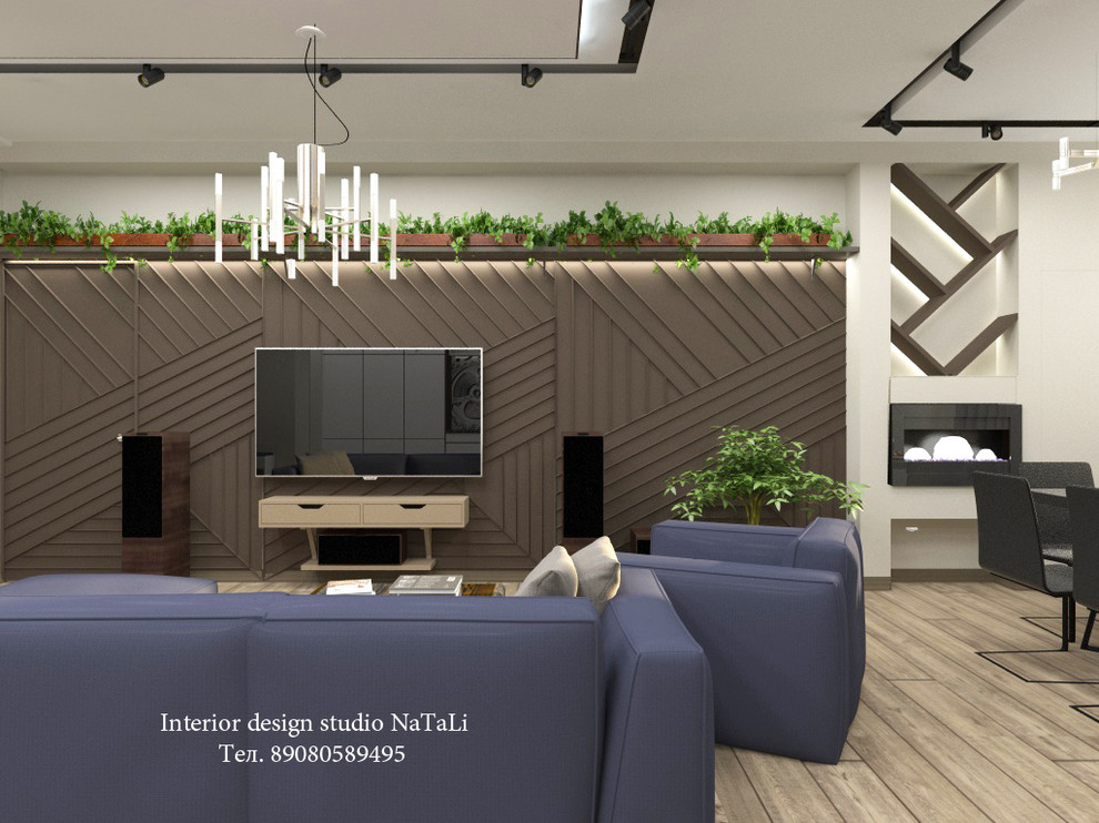 Дизайн интерьера картиры в коричневом цвете