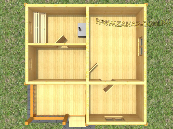 Баня из профилированного бруса (6х6 м) - Проект № Б-21