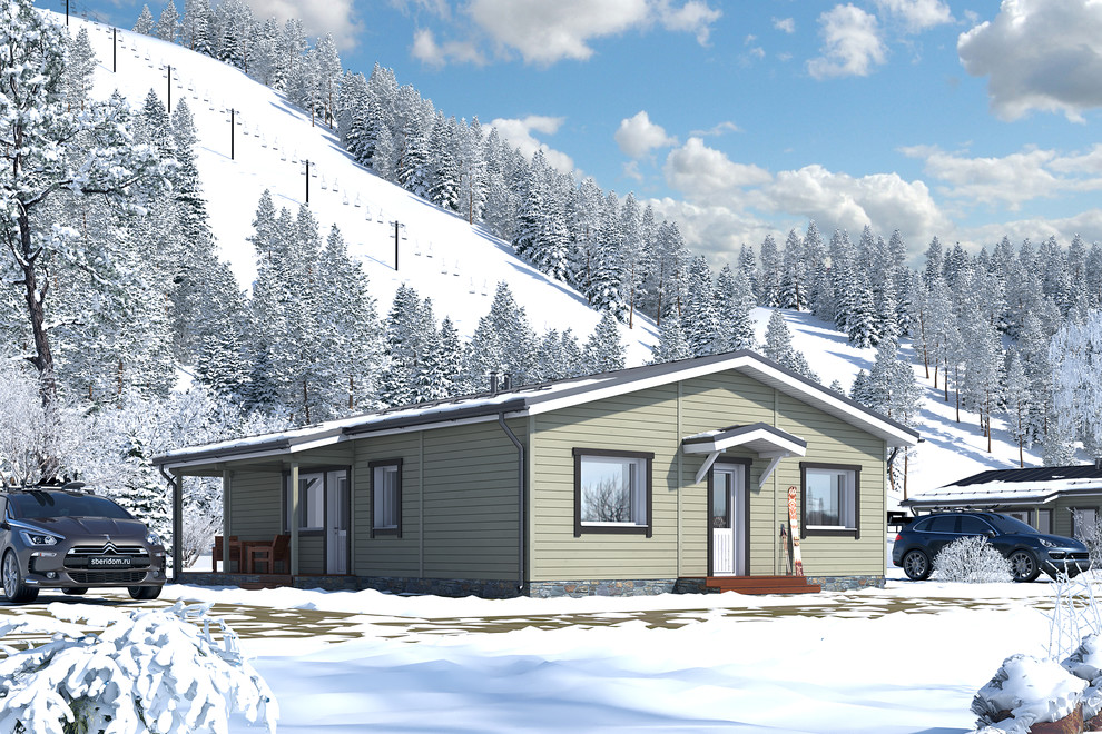 Обложка проекта: Двухквартирные апартаменты из клеёного бруса для постоянного проживания Базис 1