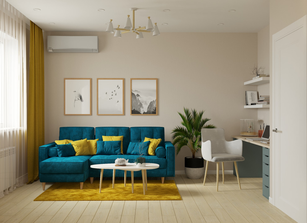 Проект однокомнатной квартиры «Яркий СКАНДИ» для прекрасной молодой особы