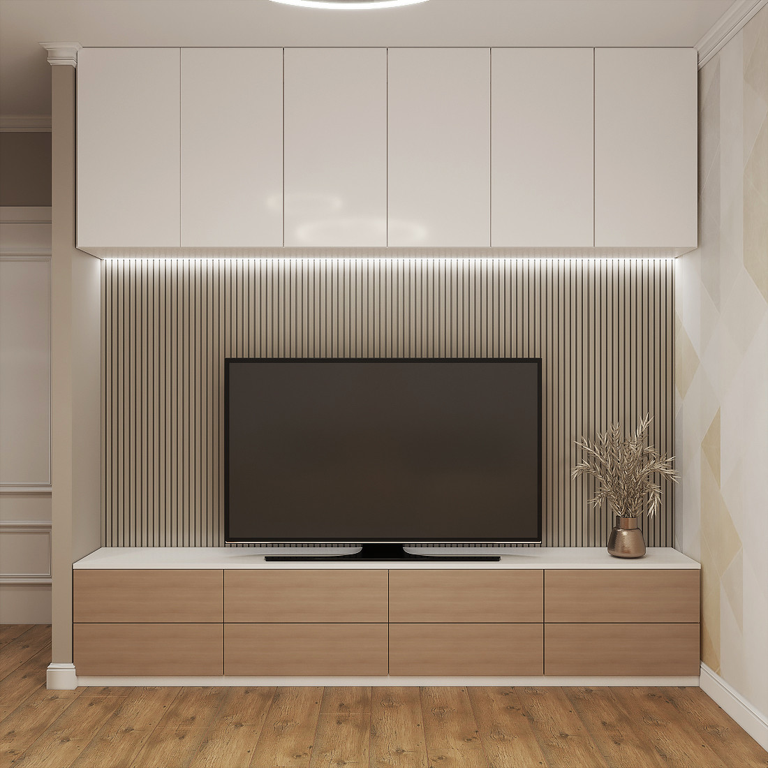 Двухкомнатная квартира с гостиной-холлом