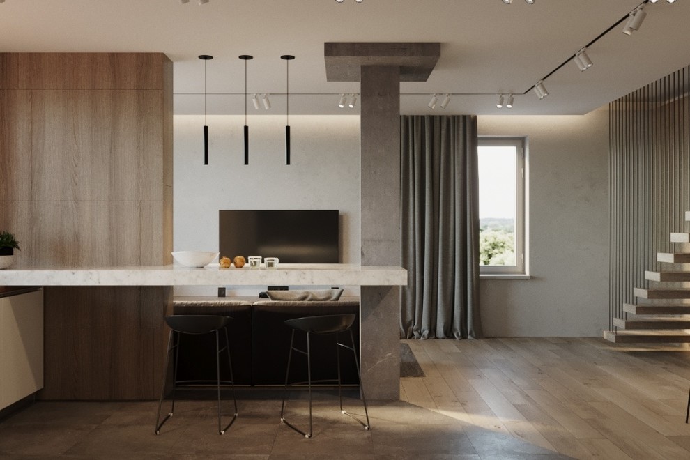 Дизайн - проект двухуровневой 4 к.кв 100 м2 в ЖК "Изумрудный"