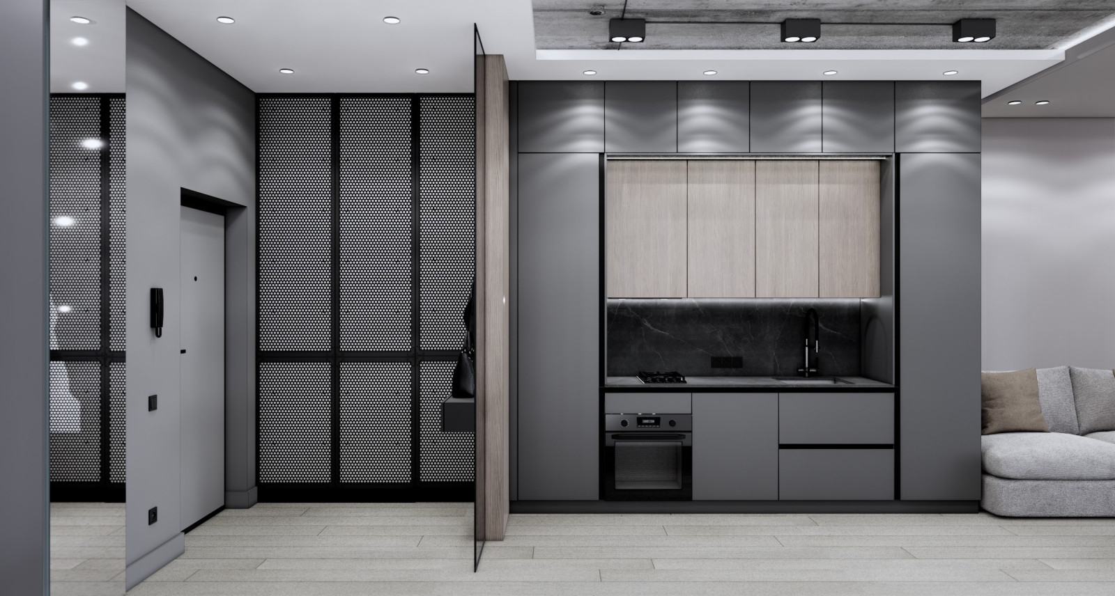 "Мужской характер" современная квартира под сдачу в ЖК "Рыбная деревня"