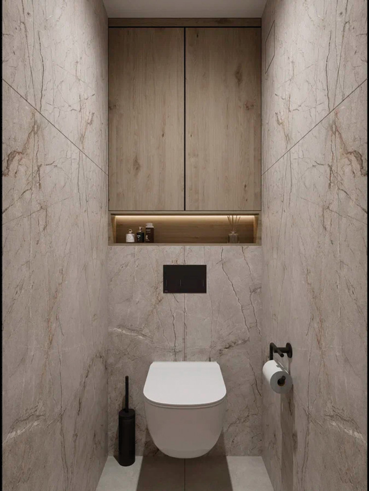 Дизайн санузла в теплых тонах