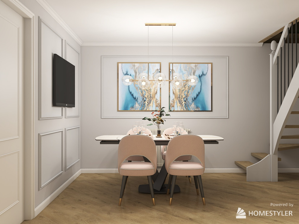 Обложка проекта: столовая- гостиная в современном стиле с элементами ар-деко