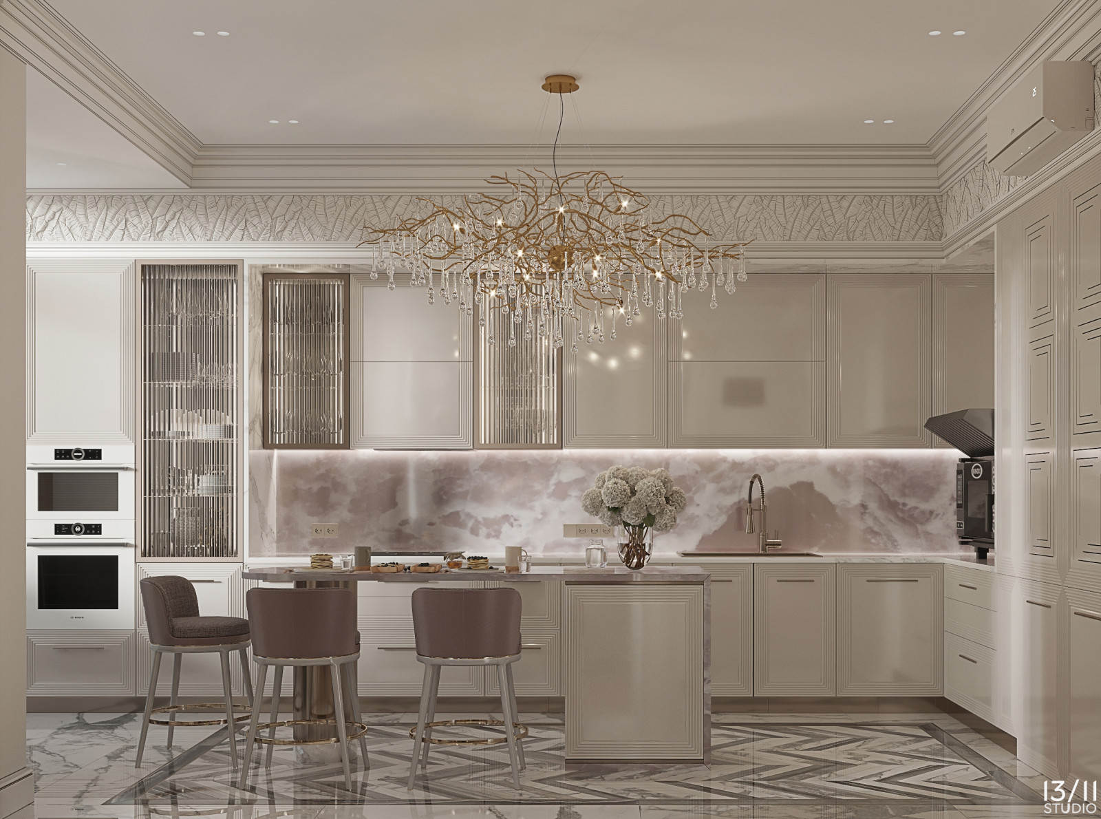 Трехкомнатная квартира в современной классике